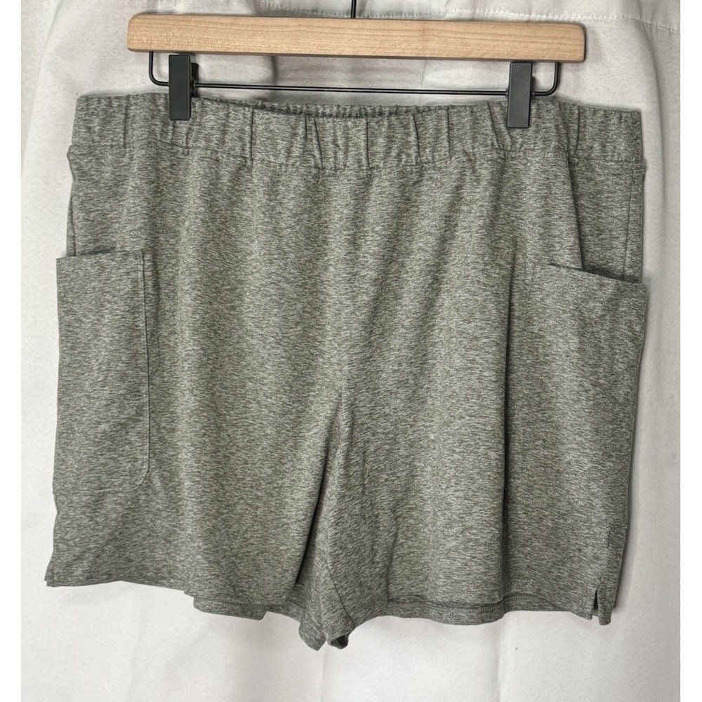 J Jill Fit Supreme Stretch Womens Elastic Waist Pockets Pull On Shorts Gray Sz L
